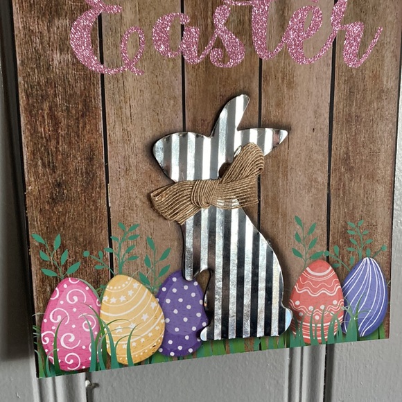 2/$20 NWT Stunning Glittered Happy Easter Die Cast Metal Bunny🐇 Decoration Sign - Picture 13 of 15